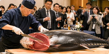マグロの解体パフォーマンス
